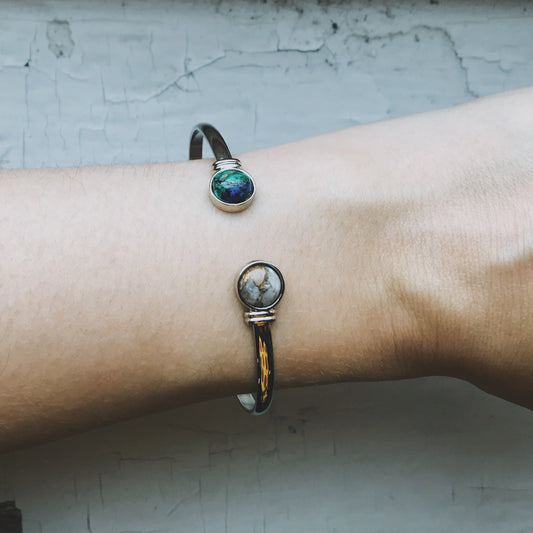 Bracelet || Earth + Moon Cuff with Natural Stones