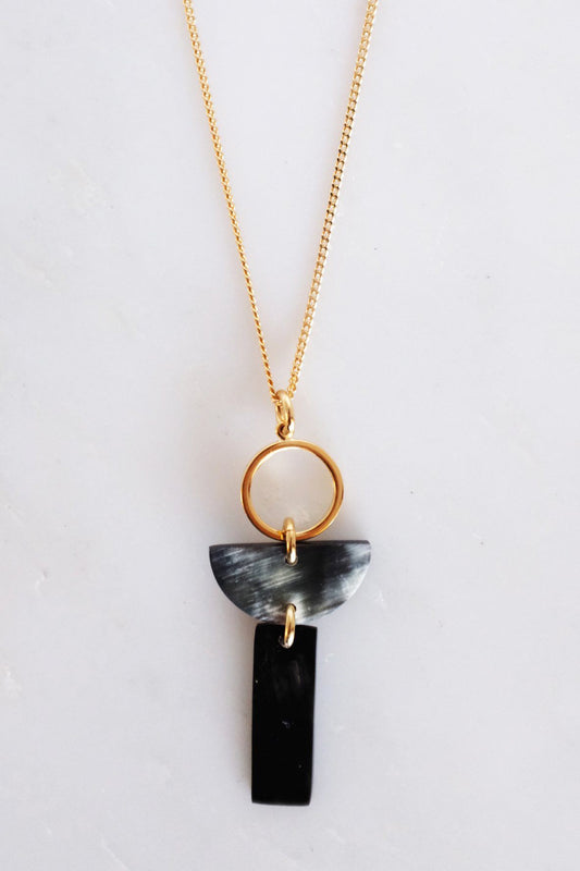 Necklace || Con Dao Geo Buffalo Horn Pendant