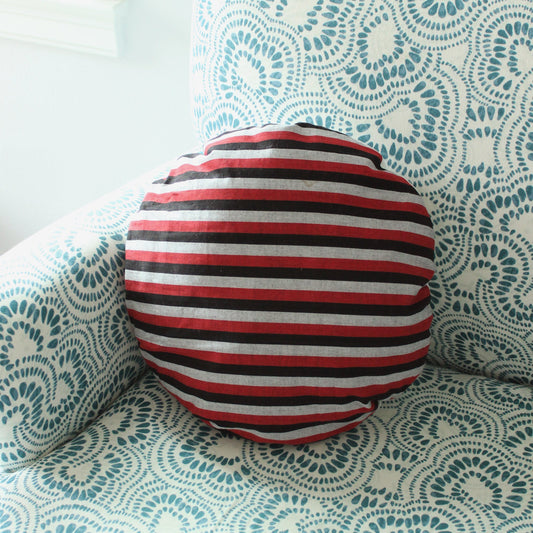 Lurik Round Striped Throw Pillow Cover