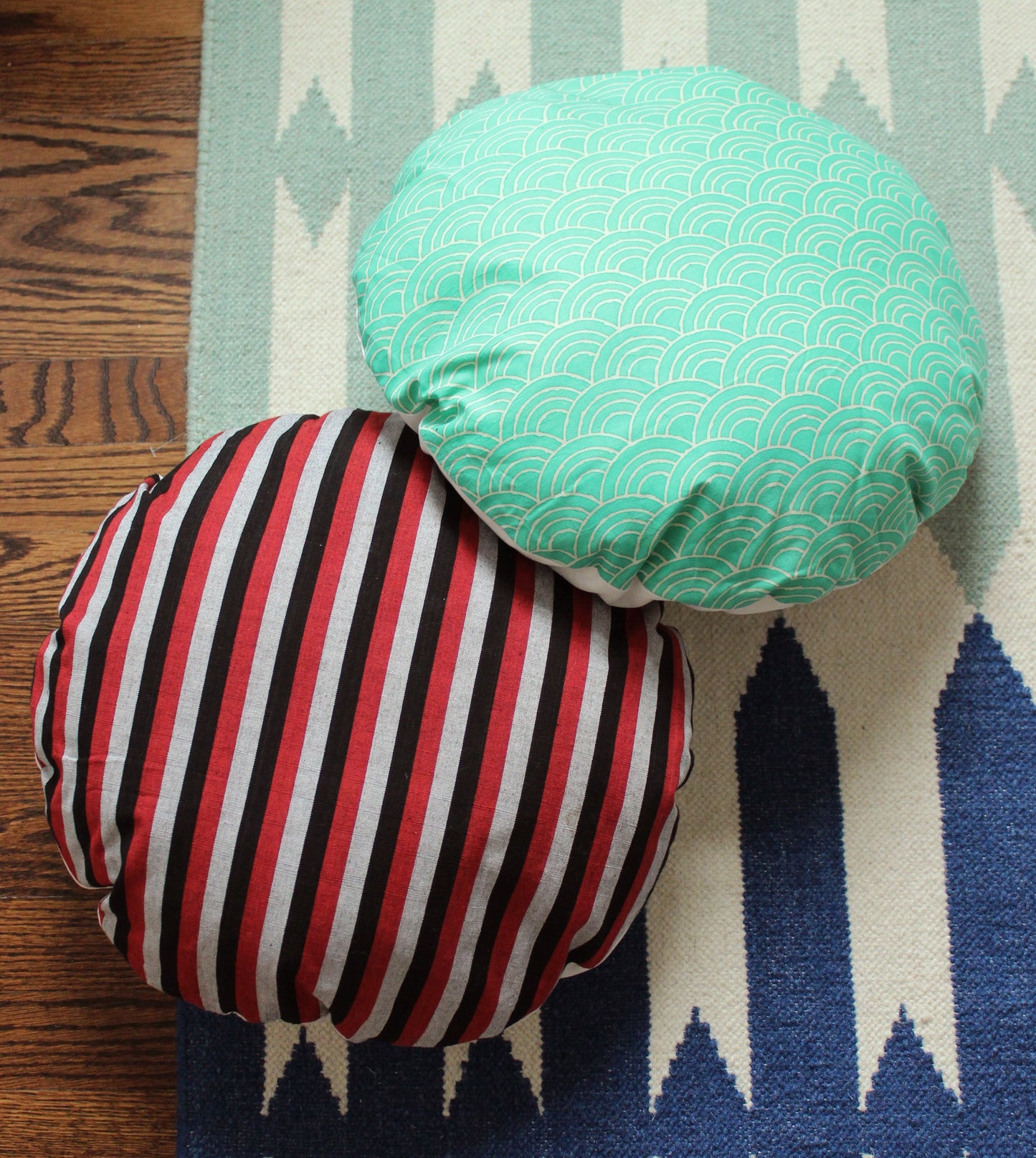 Lurik Round Striped Throw Pillow Cover