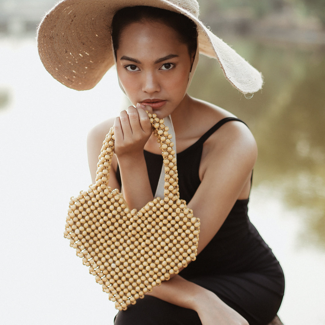 Purse || Hati Heart Wood-Beaded Tote