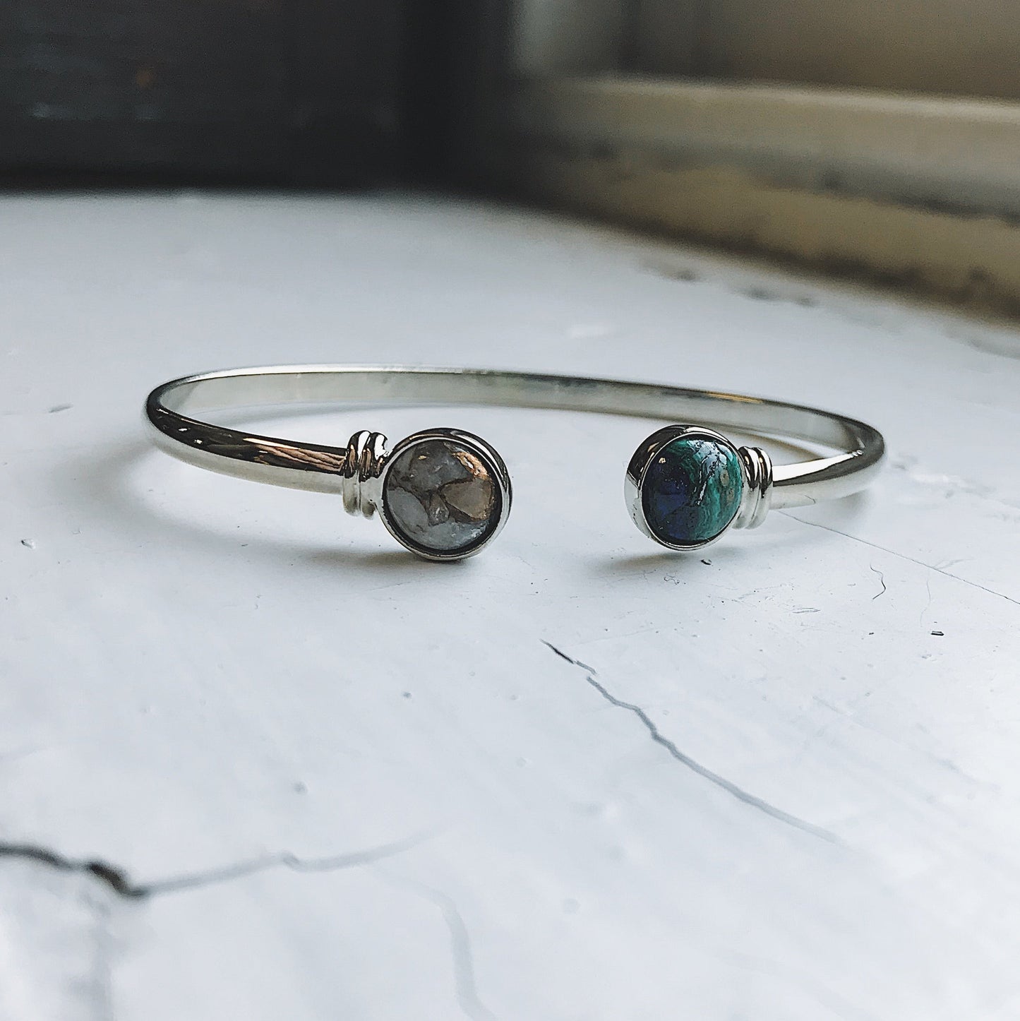 Bracelet || Earth + Moon Cuff with Natural Stones