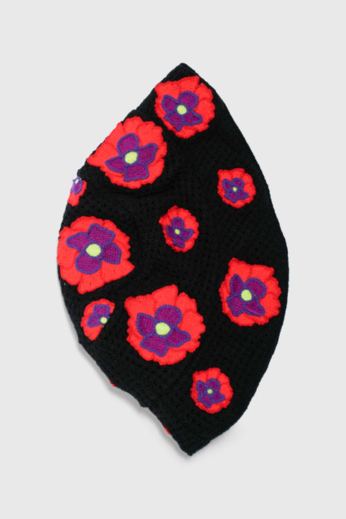 Opium Poppy Flower Crochet Bucket Hat