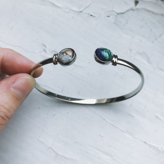 Bracelet || Earth + Moon Cuff with Natural Stones