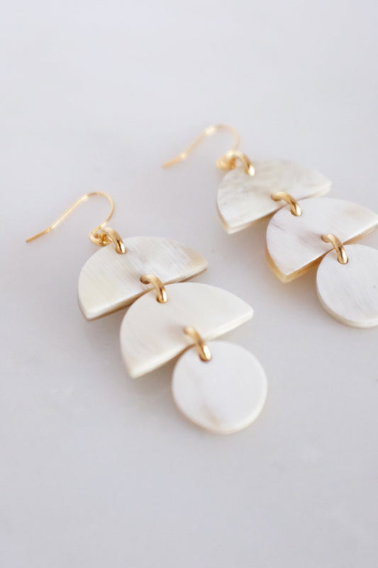 Earrings || Cat Ba Crescent Drop Buffalo Horn