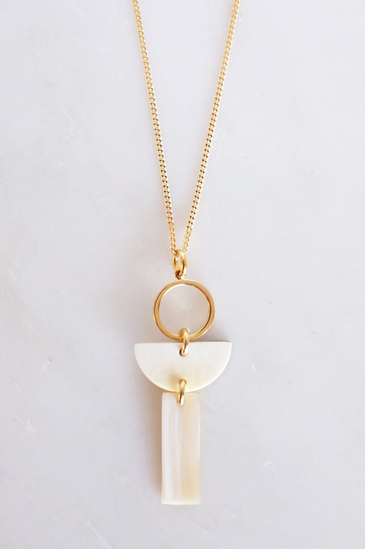 Necklace || Con Dao Geo Buffalo Horn Pendant