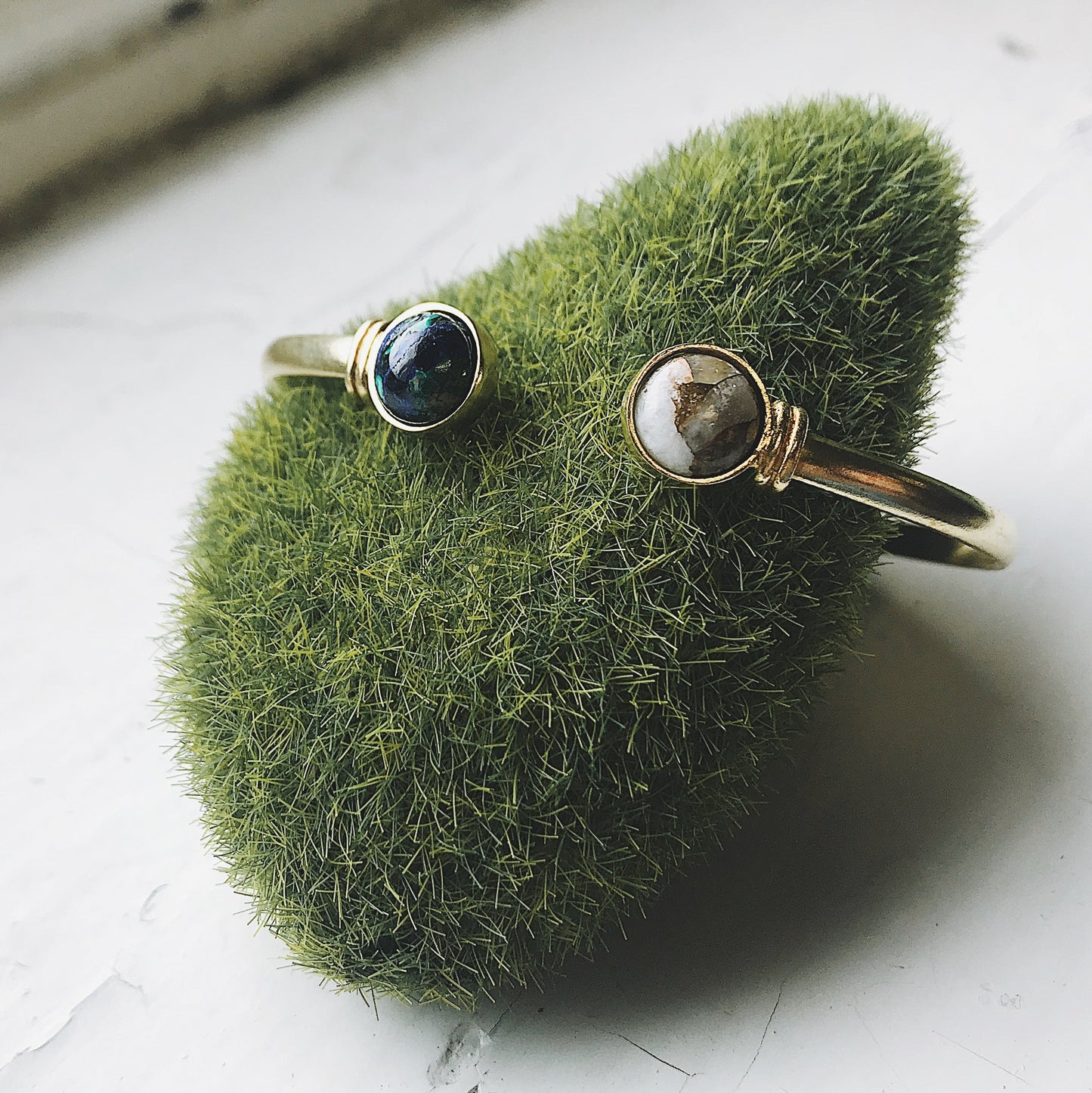 Bracelet || Earth + Moon Cuff with Natural Stones
