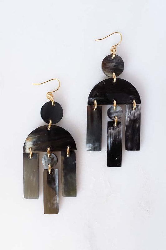 Earrings || Hoang Hau Buffalo Horn Chandelier
