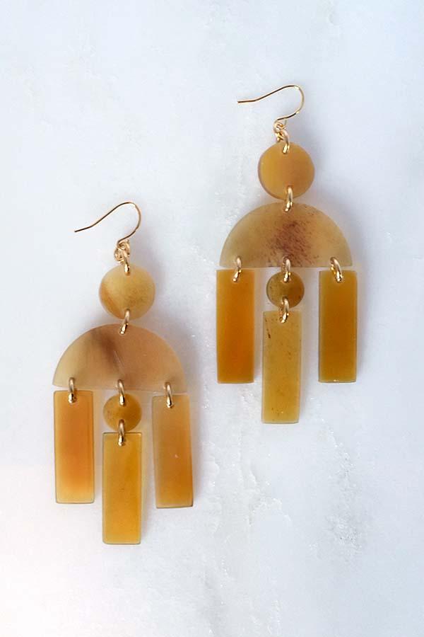 Earrings || Hoang Hau Buffalo Horn Chandelier