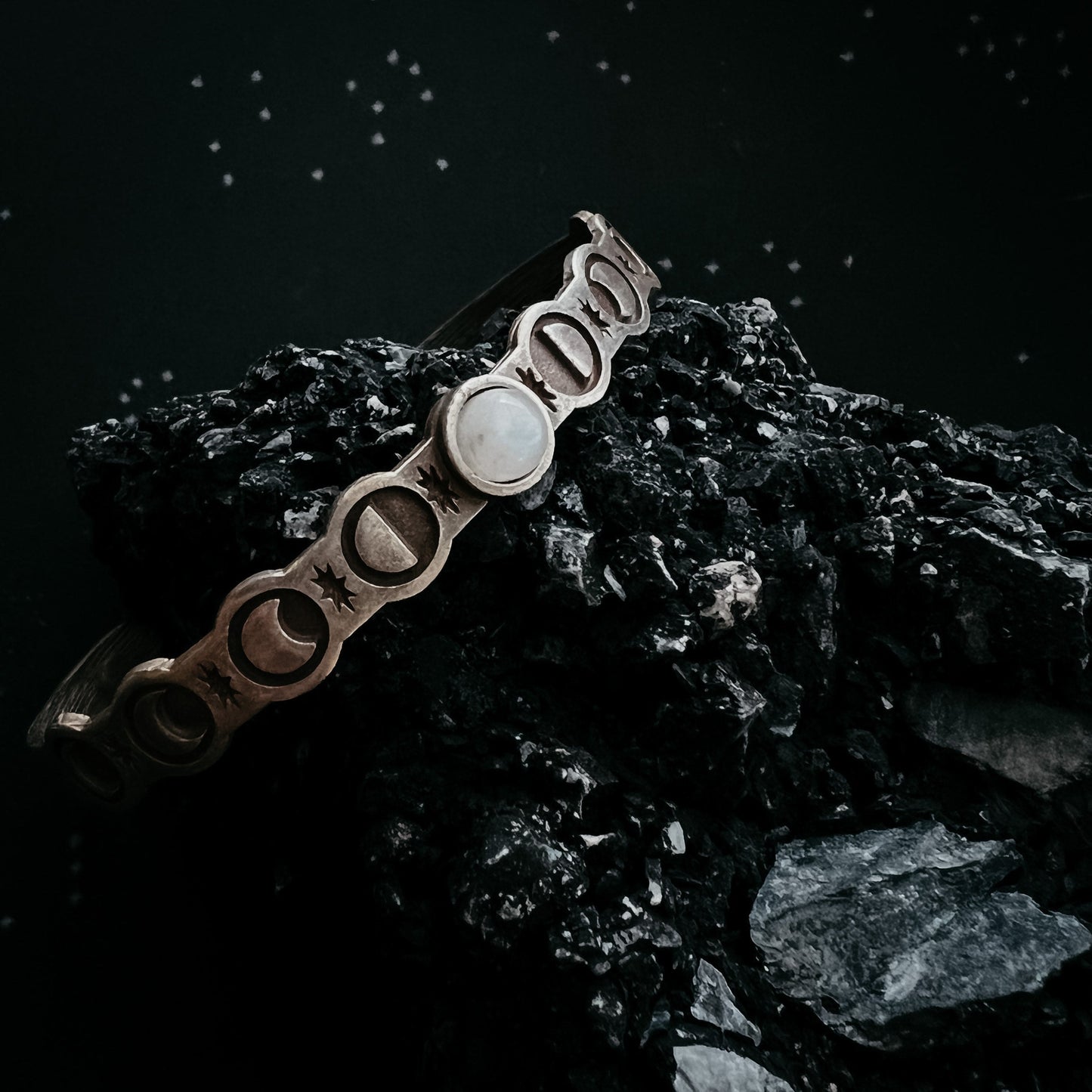 Bracelet || Moon Goddess with Rainbow Moonstone