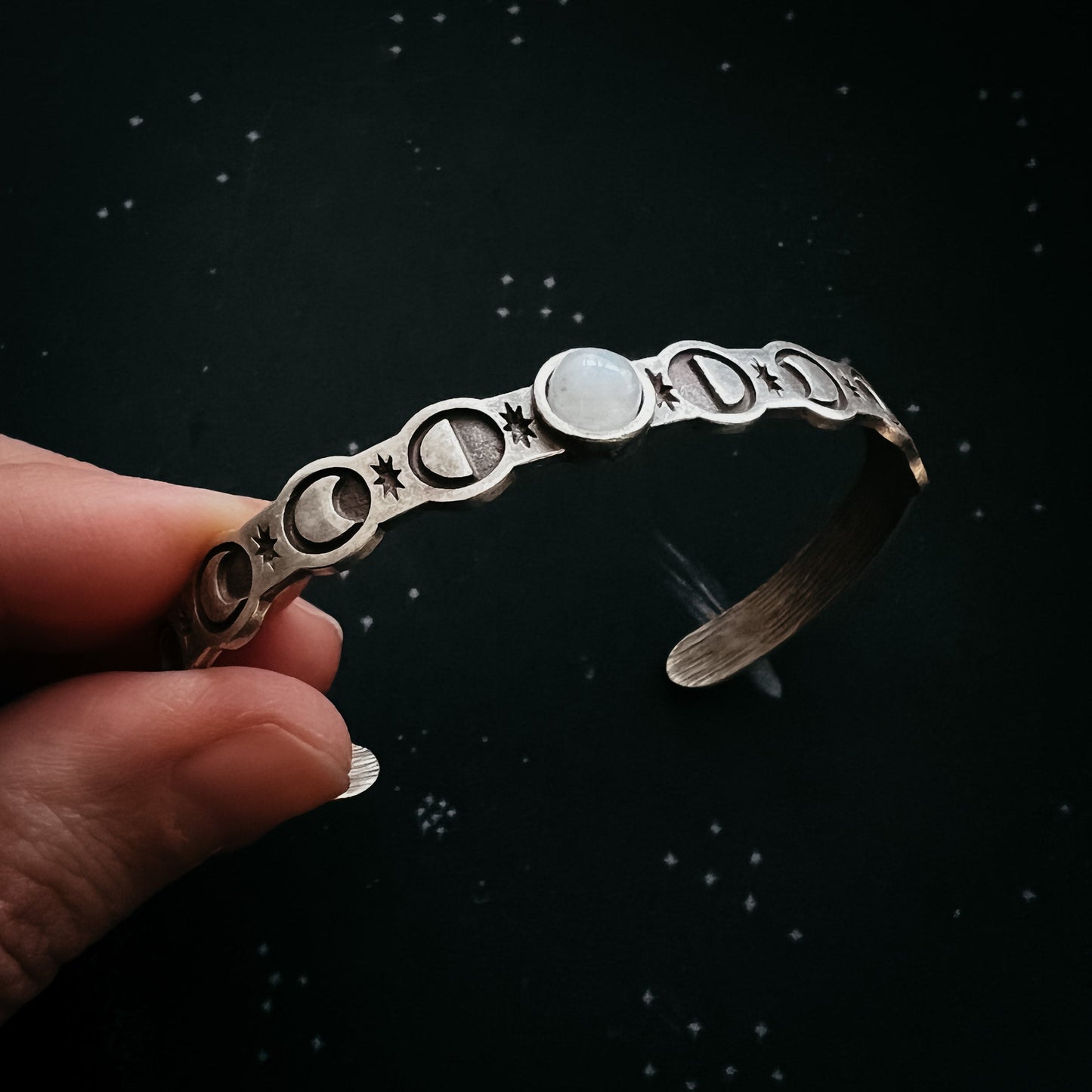 Bracelet || Moon Goddess with Rainbow Moonstone