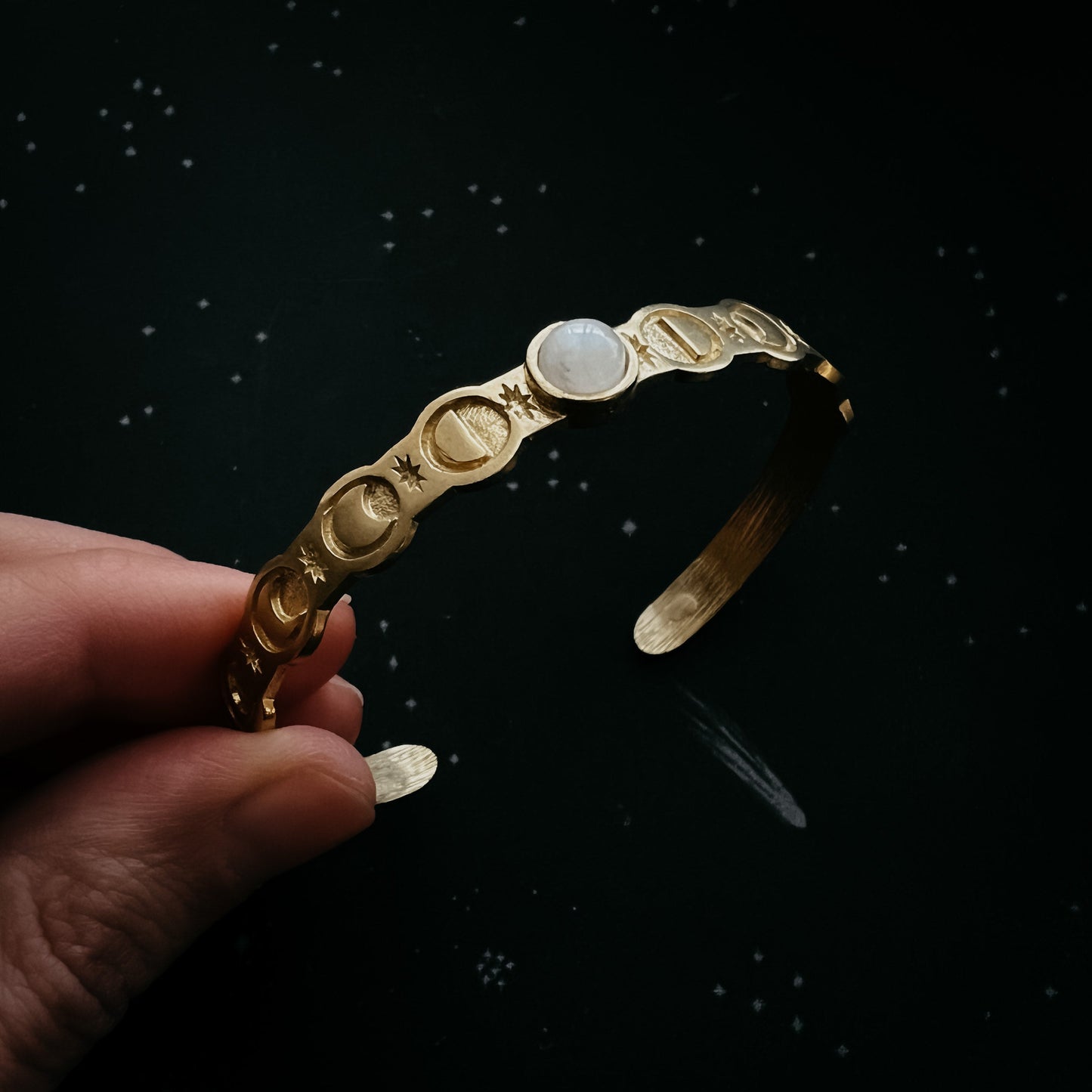 Bracelet || Moon Goddess with Rainbow Moonstone