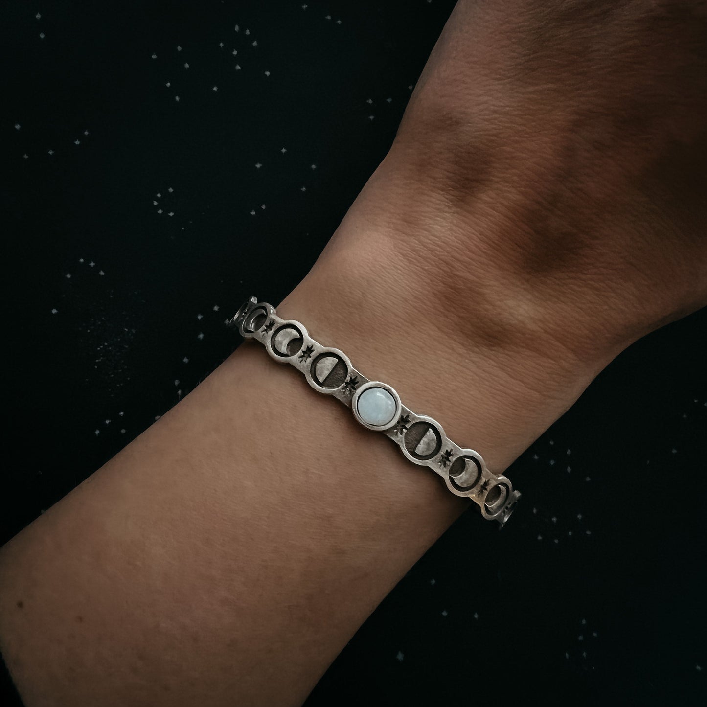 Bracelet || Moon Goddess with Rainbow Moonstone