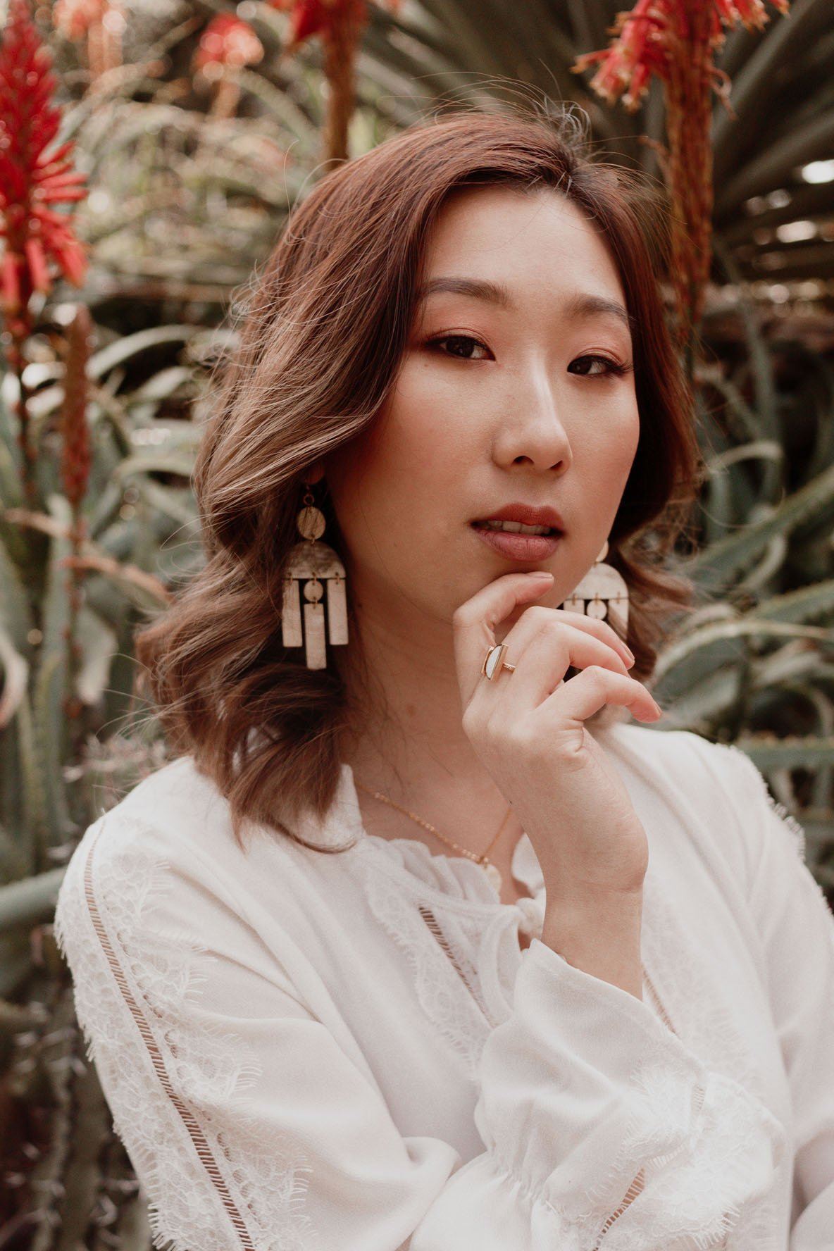 Earrings || Hoang Hau Buffalo Horn Chandelier